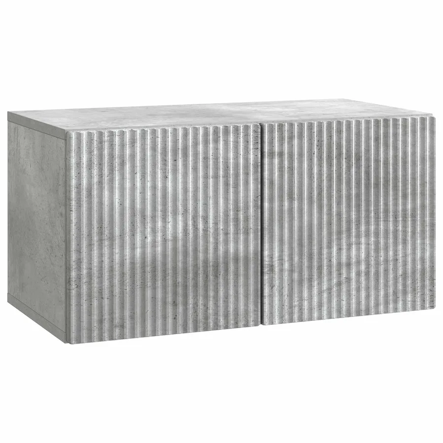 Meuble TV mural Gris béton 59,5 x 31 x 30 cm Bois d'ingénierie - 2