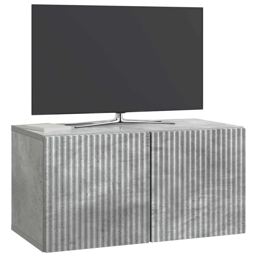 Meuble TV mural Gris béton 59,5 x 31 x 30 cm Bois d'ingénierie - 3