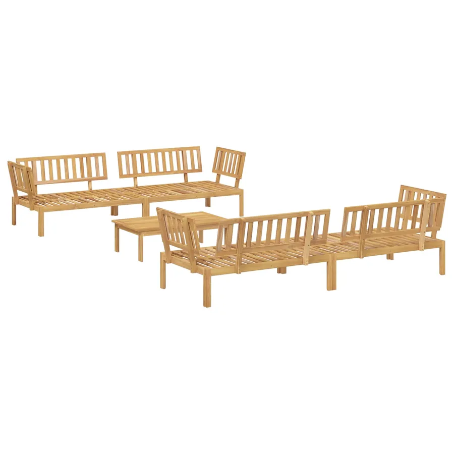 Ensemble de Canapés Uni 5 pcs Taupe Bois d'Acacia Massif - 3