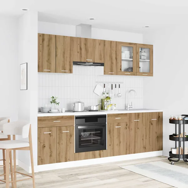 Unité de cuisine Lyon 8 pcs Bois d'ingénierie