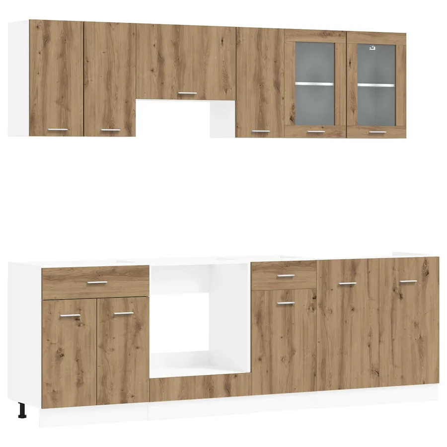 Unité de cuisine Lyon 8 pcs Bois d'ingénierie - 2