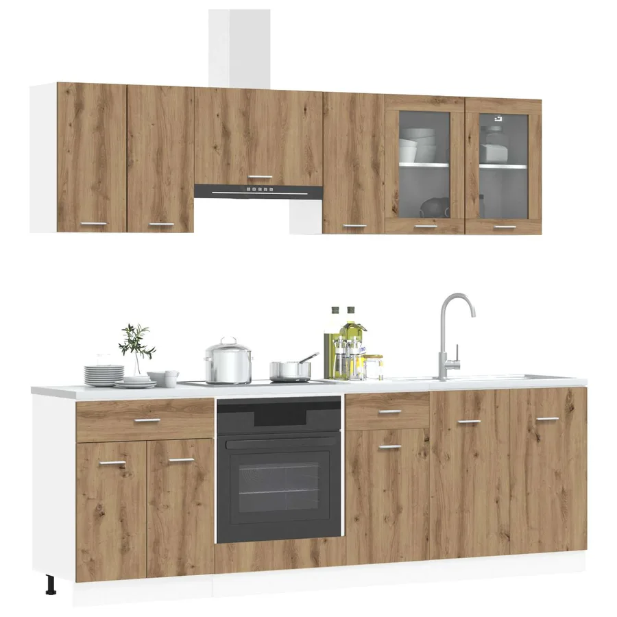 Unité de cuisine Lyon 8 pcs Bois d'ingénierie - 3