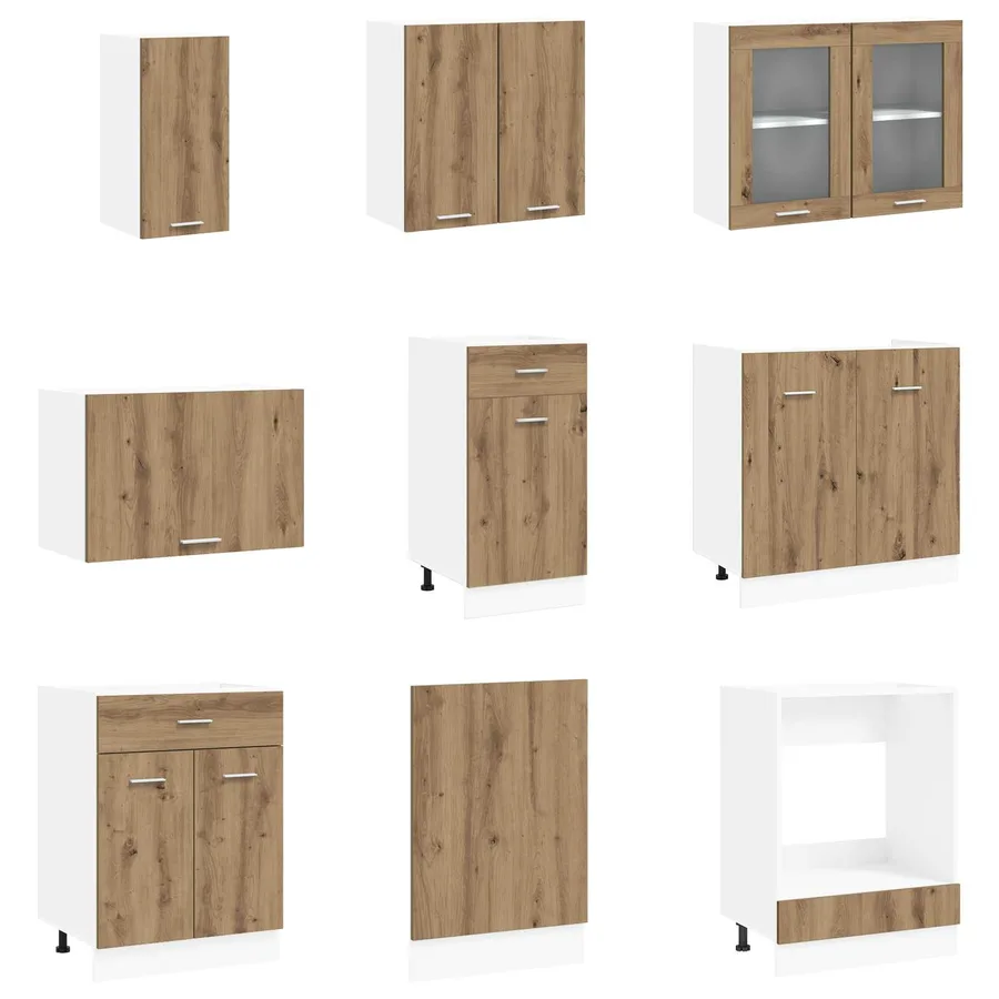 Unité de cuisine Lyon 8 pcs Bois d'ingénierie - 4