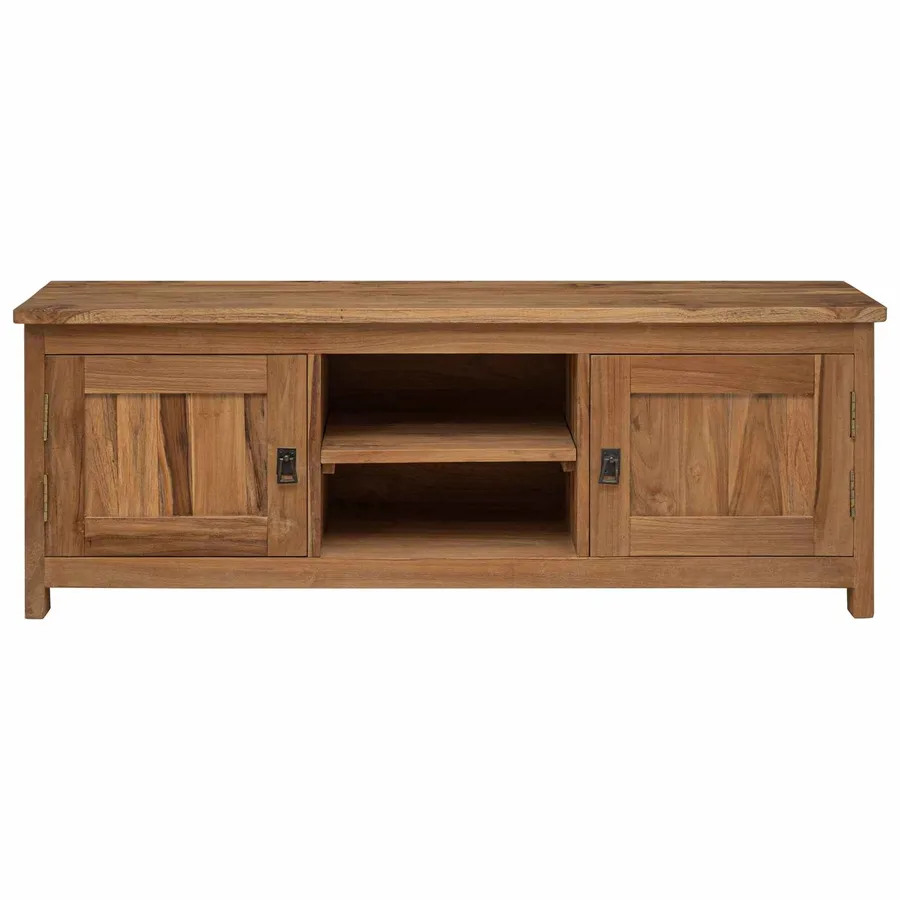 Meuble tv 110 x 30 x 40 cm Naturel Bois de teck massif - 3