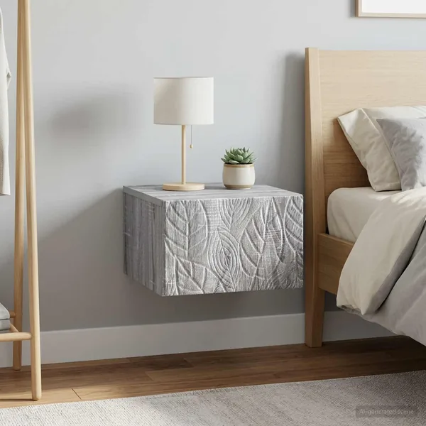 Cabinet de chevet mural 2 pcs Sonoma gris 49 x 34,5 x 20 cm
