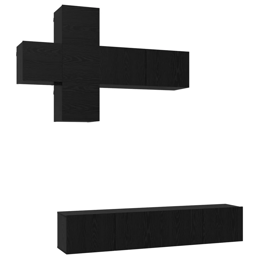Ensemble meuble TV Montage mural 3 pcs Bois d'ingénierie - 2