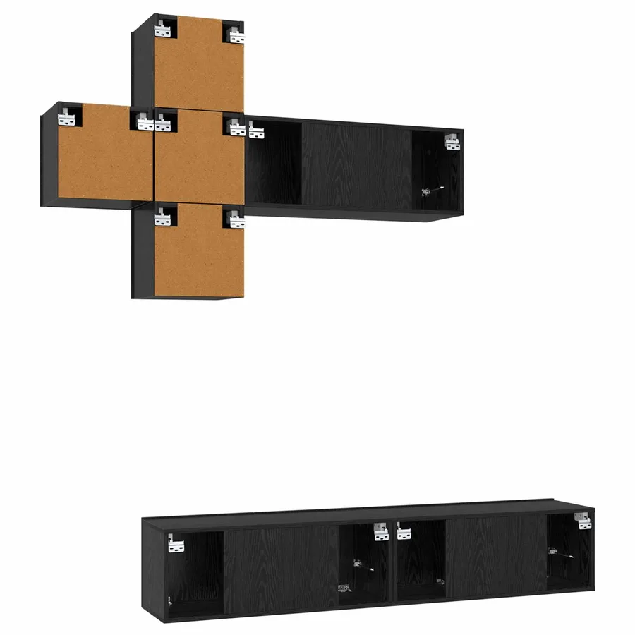 Ensemble meuble TV Montage mural 3 pcs Bois d'ingénierie - 6