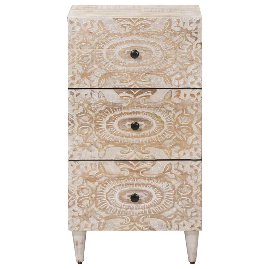 Buffet Blanc 40 x 33,5 x 75 cm Bois de mangue massif - 3