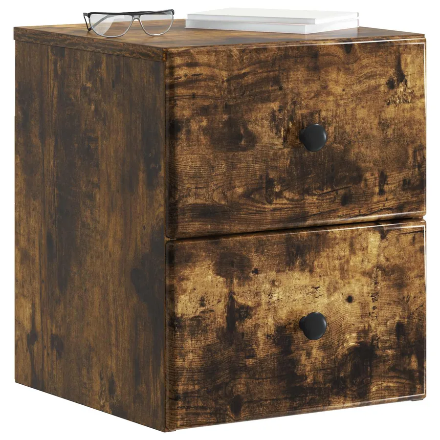 Cabinet de chevet mural 2 pcs Chêne fumé 34,5 x 33 x 40 cm - 3