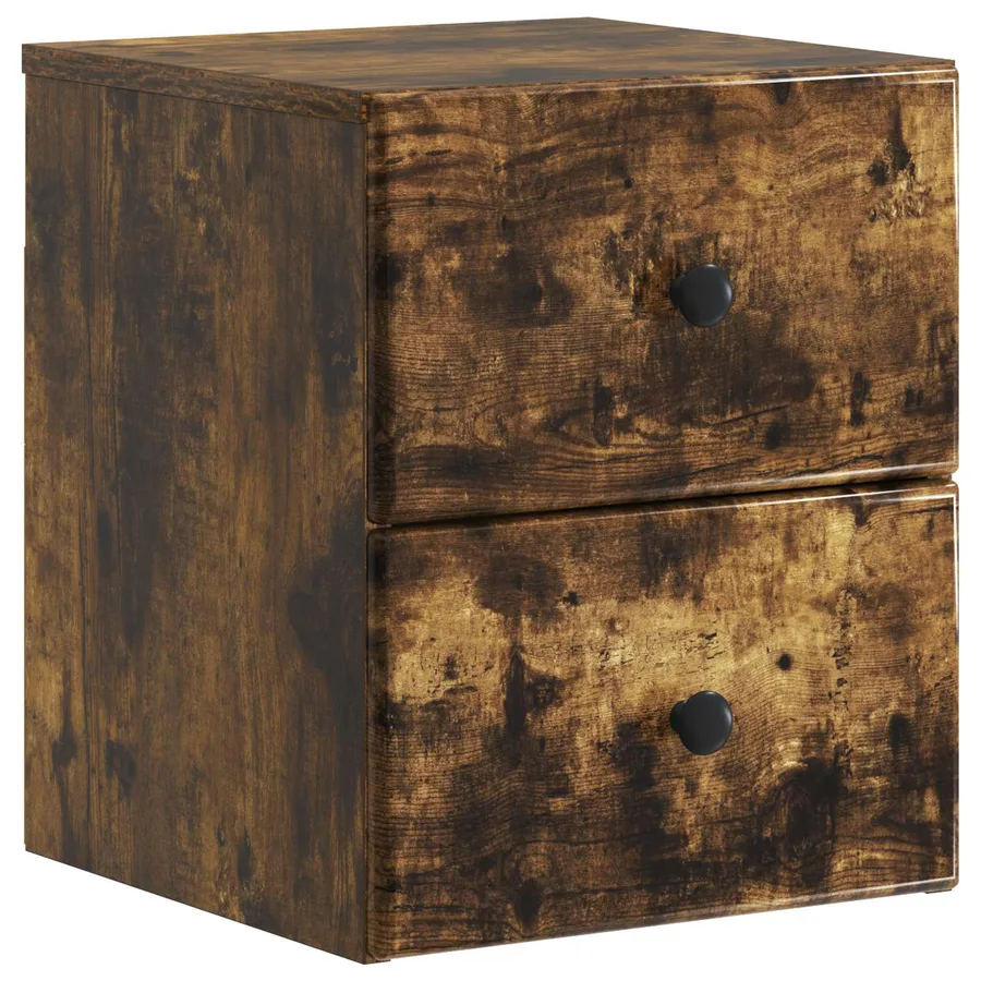 Cabinet de chevet mural 2 pcs Chêne fumé 34,5 x 33 x 40 cm - 5