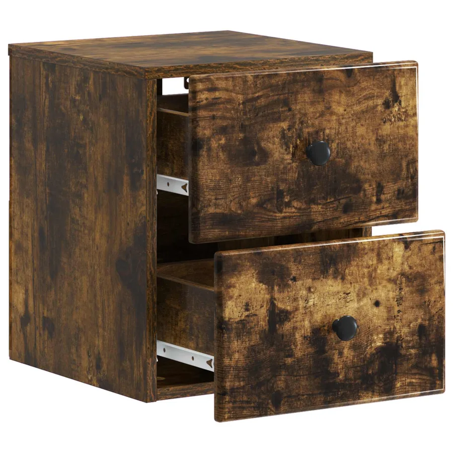 Cabinet de chevet mural 2 pcs Chêne fumé 34,5 x 33 x 40 cm - 6