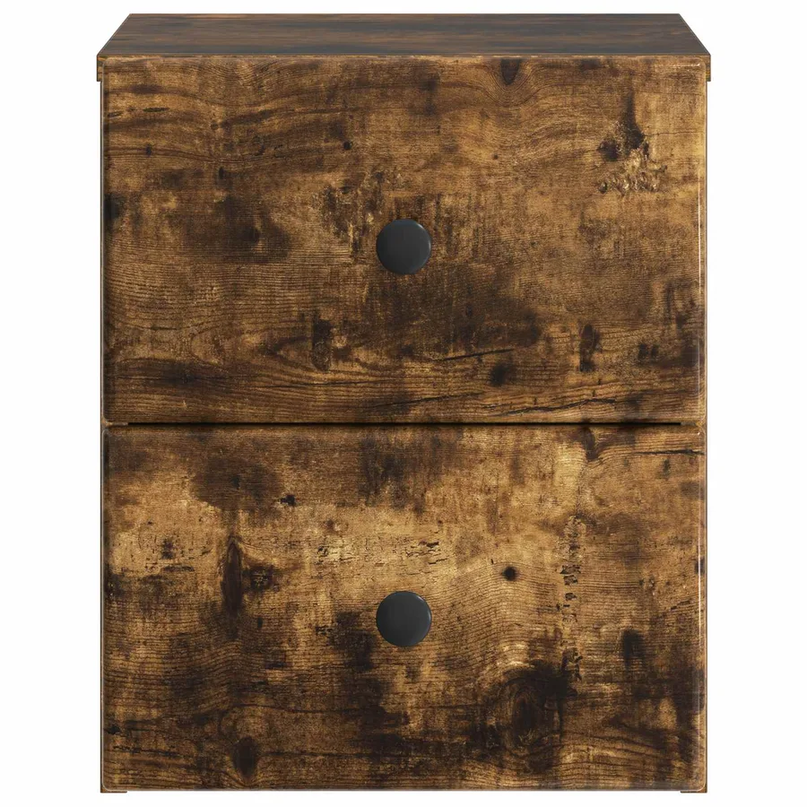 Cabinet de chevet mural 2 pcs Chêne fumé 34,5 x 33 x 40 cm - 7
