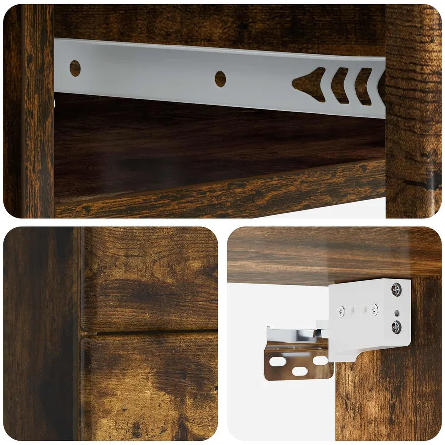 Cabinet de chevet mural 2 pcs Chêne fumé 34,5 x 33 x 40 cm - 8