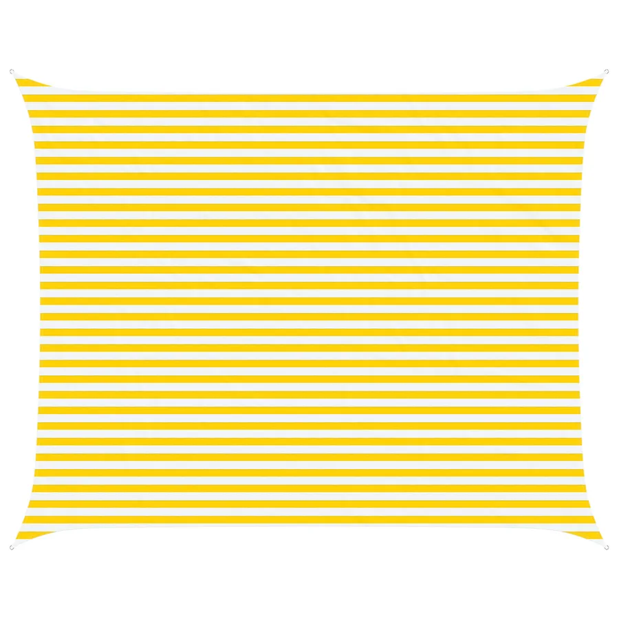 Voile d'ombre Jaune et blanc 5 x 4 m 100 % polyester Oxford - 2
