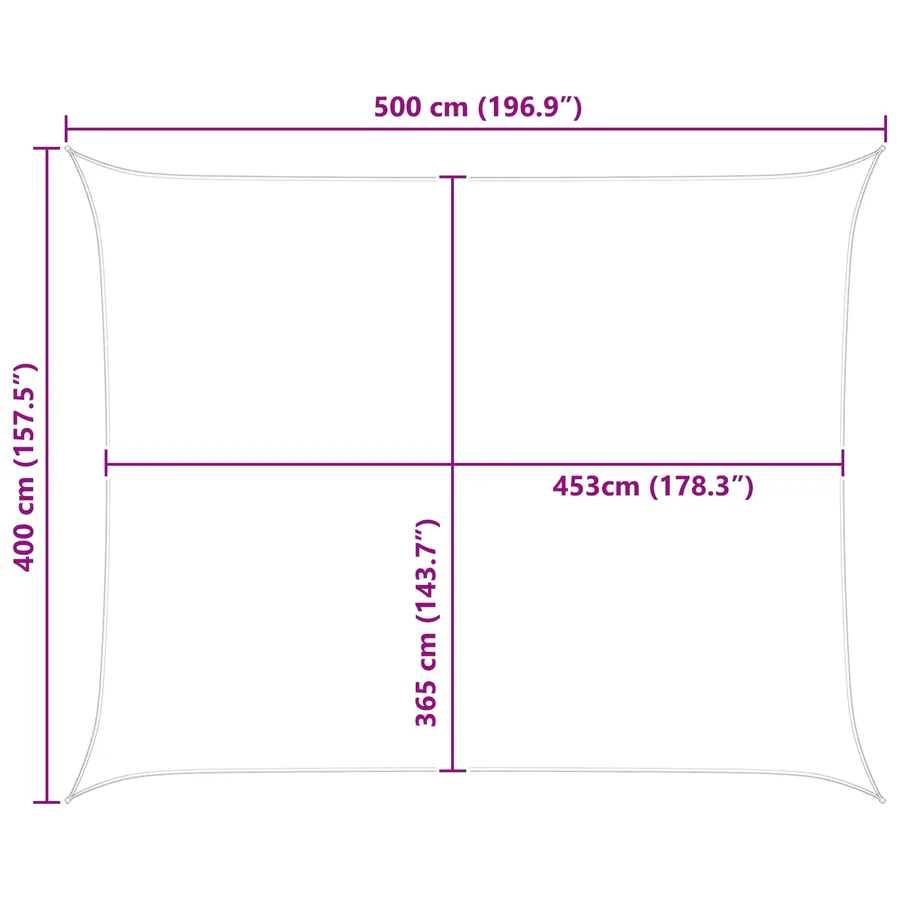 Voile d'ombre Jaune et blanc 5 x 4 m 100 % polyester Oxford - 8