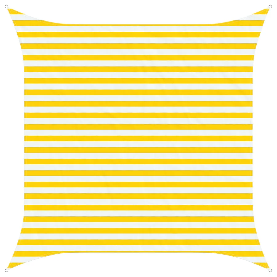 Voile d'ombre Jaune et blanc 3 x 3 m 100 % polyester Oxford - 2