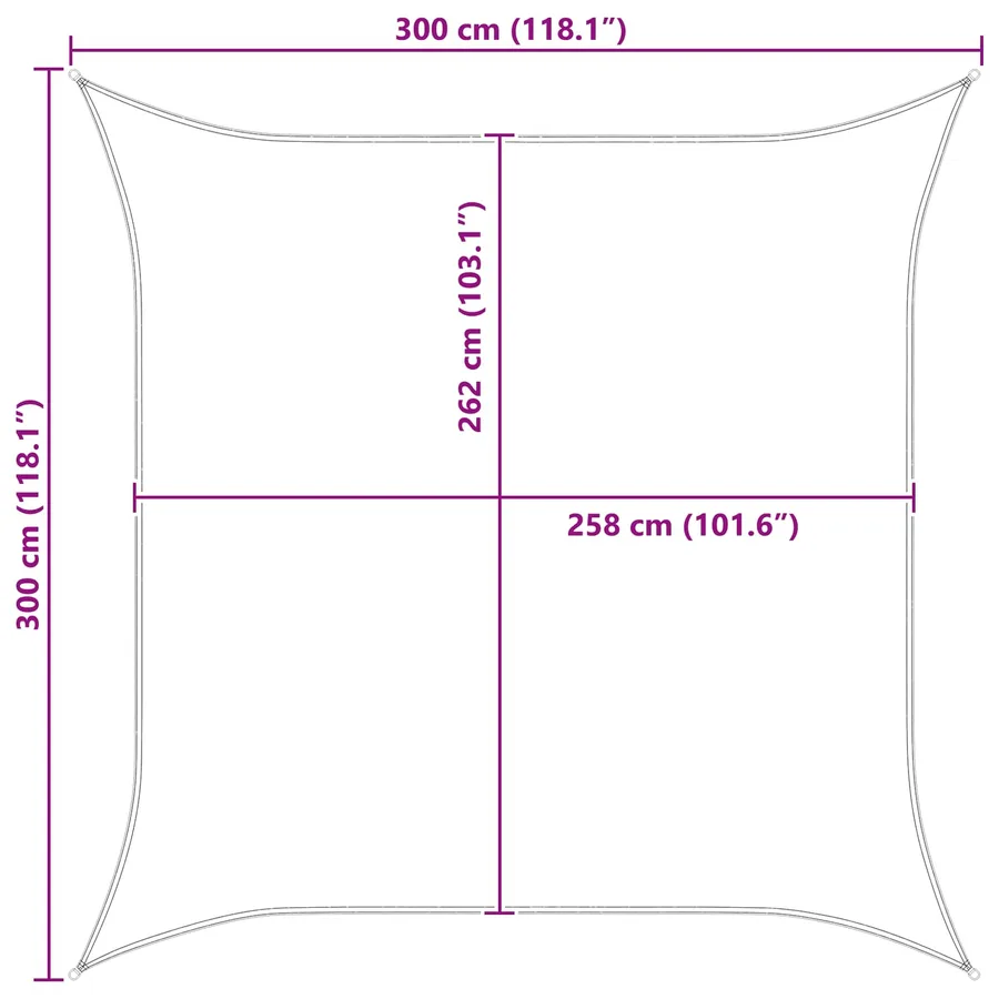Voile d'ombre Jaune et blanc 3 x 3 m 100 % polyester Oxford - 8