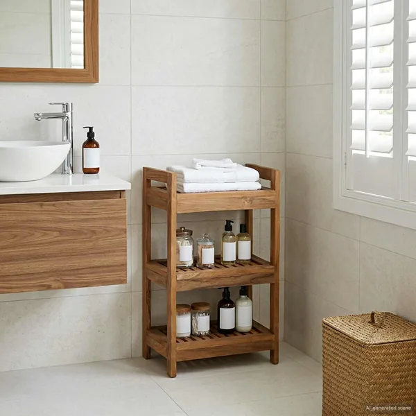 Étagère de salle de bain Naturel 45 x 30 x 71 cm