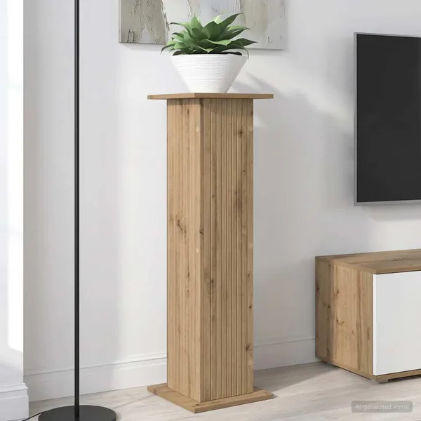 Support de Plante Chêne artisanal 30,5 x 30 x 100,5 cm