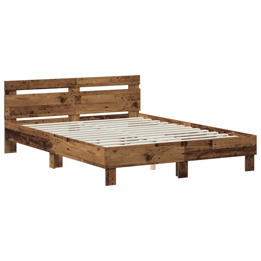 Cadre de lit Bois ancien 120 x 190 cm Bois d'ingénierie - 2