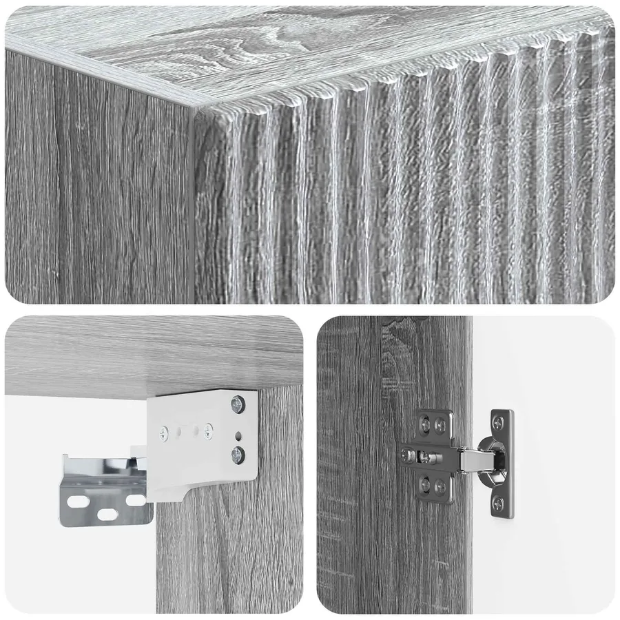 Armoire Murale Sonoma gris 33 x 34,5 x 90 cm Bois d'ingénierie - 7