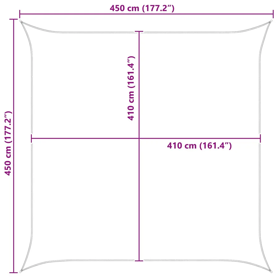 Voile d'ombre Gris clair et blanc 4,5 x 4,5 m - 10