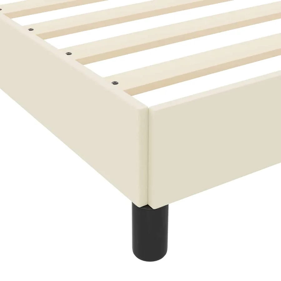 Cadre de lit avec matelas Crème 120 x 200 cm tissu - 10