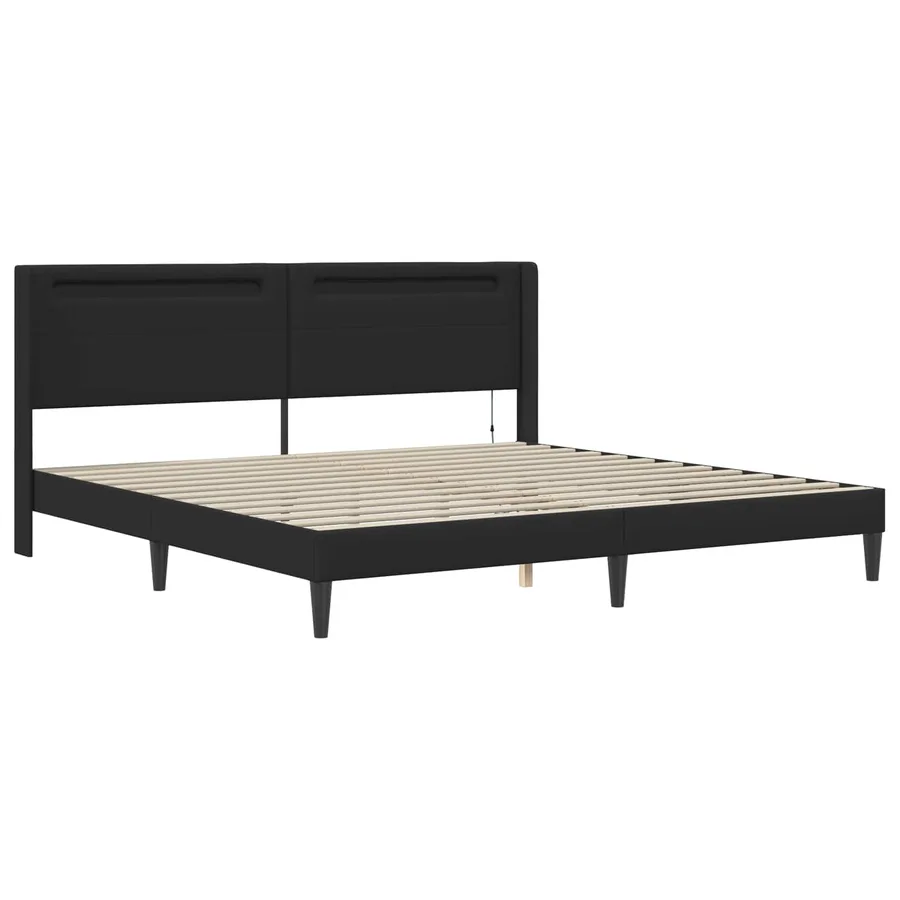 Cadre de lit avec matelas Noir 180 x 200 cm Simili cuir - 6