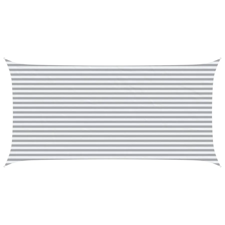 Voile d'ombre Gris clair et blanc 6 x 3 m - 2