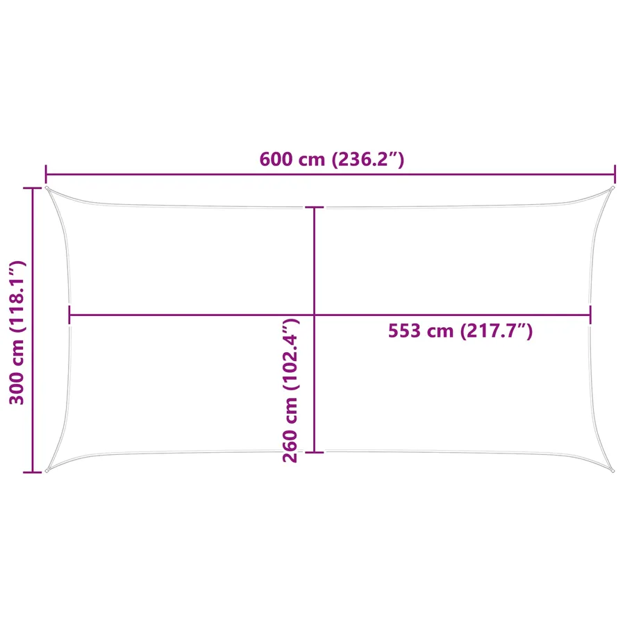 Voile d'ombre Gris clair et blanc 6 x 3 m - 8