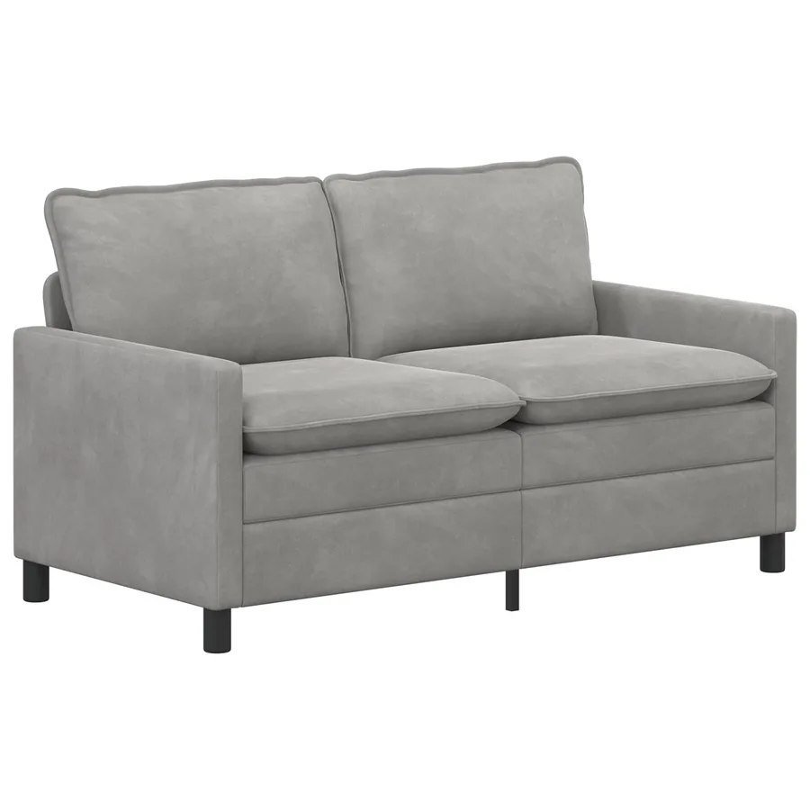 Ensemble de Canapés 2 pcs Gris clair Velours - 4