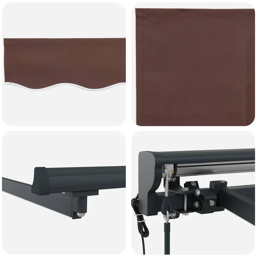 Auvent rétractable électrique Marron et anthracite 4 × 3 m - 9