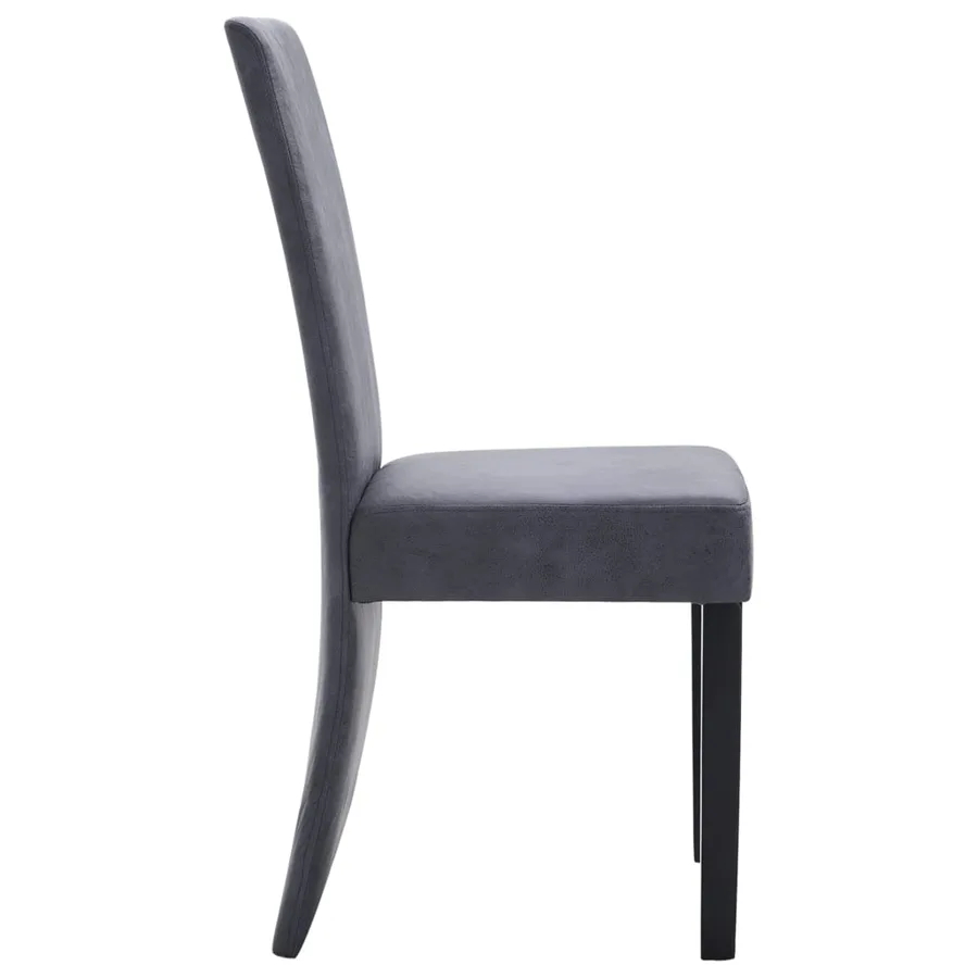 Chaises à manger lot de 4 gris similicuir daim - 5