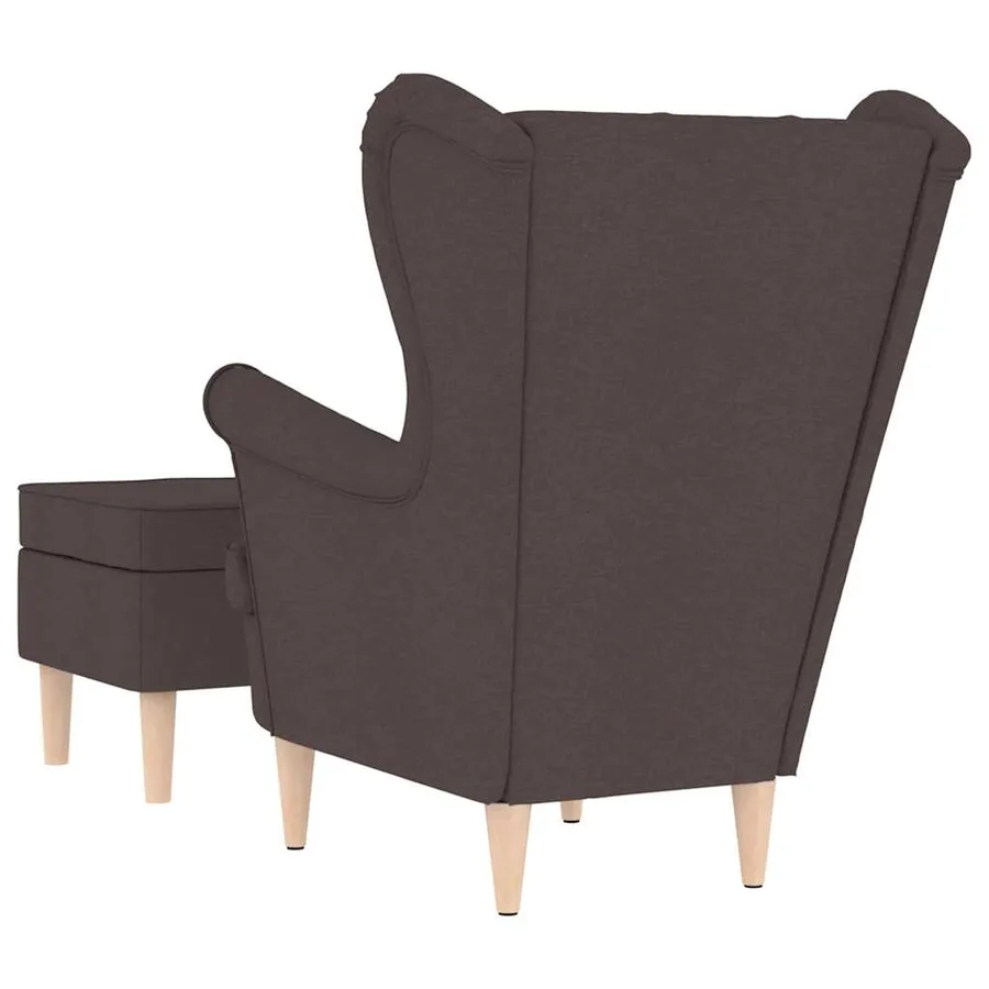 Fauteuil avec repose-pied Marron foncé Tissu - 6