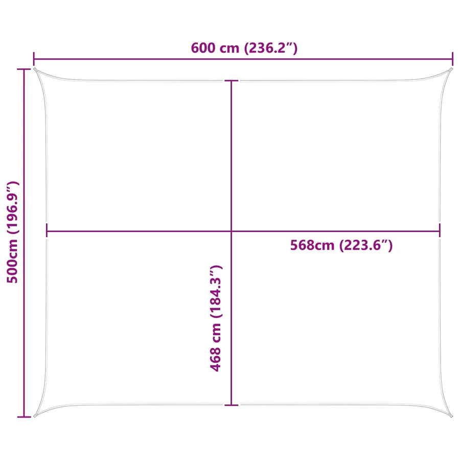Voile d'ombre Gris clair et blanc 6 x 5 m - 8