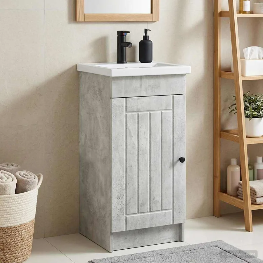 Meuble de salle de bain avec évier Gris béton 42 x 40 x 84,5 cm