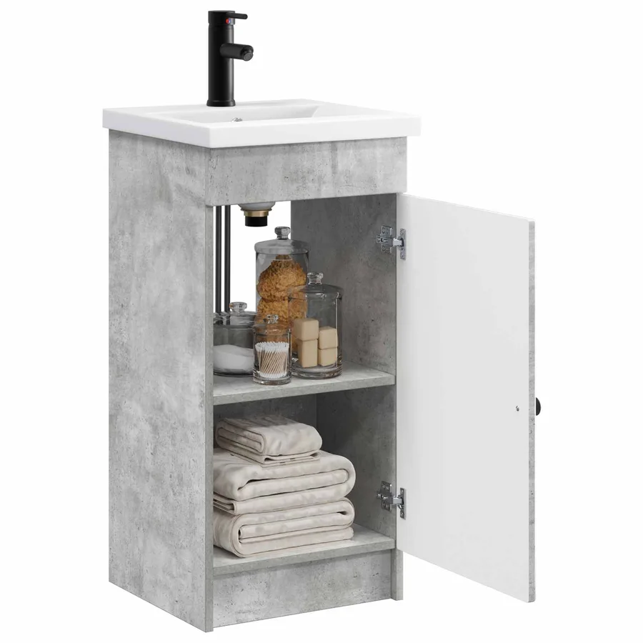 Meuble de salle de bain avec évier Gris béton 42 x 40 x 84,5 cm - 3