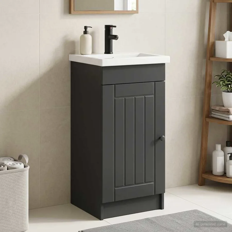 Meuble de salle de bain avec évier Noir 42 x 40 x 84,5 cm