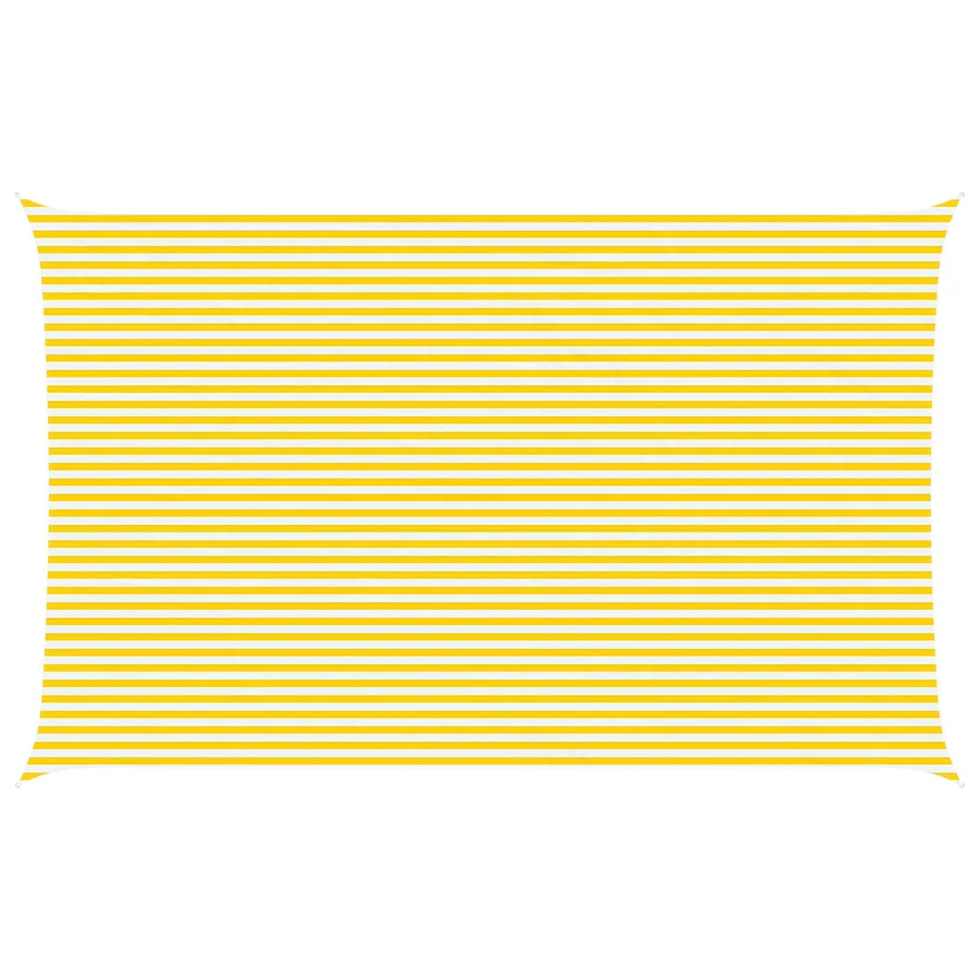 Voile d'ombre Jaune et blanc 8 x 5 m 100 % polyester Oxford - 2