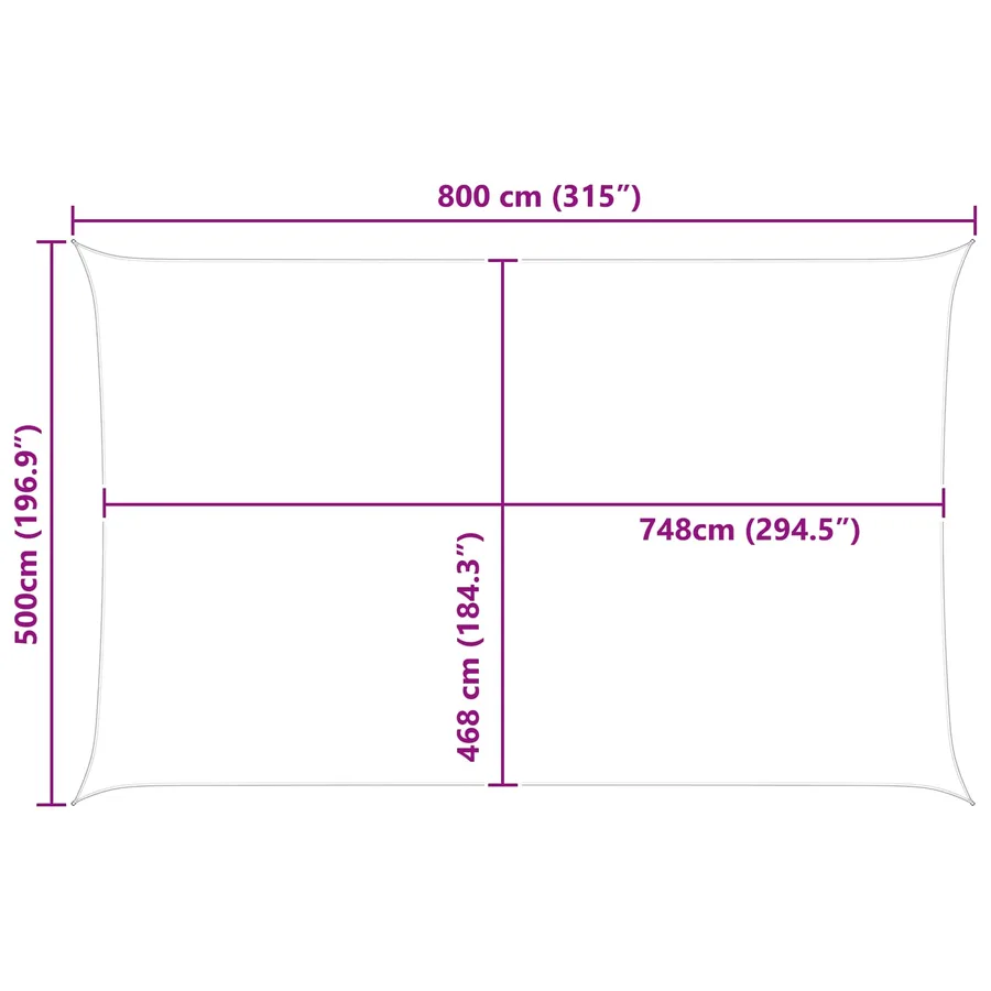 Voile d'ombre Jaune et blanc 8 x 5 m 100 % polyester Oxford - 8