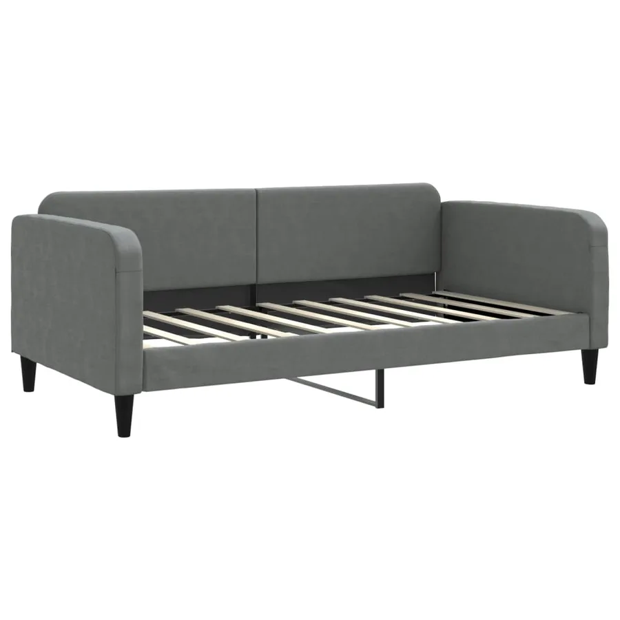 Lit de jour gris foncé 100x190 cm tissu - 2
