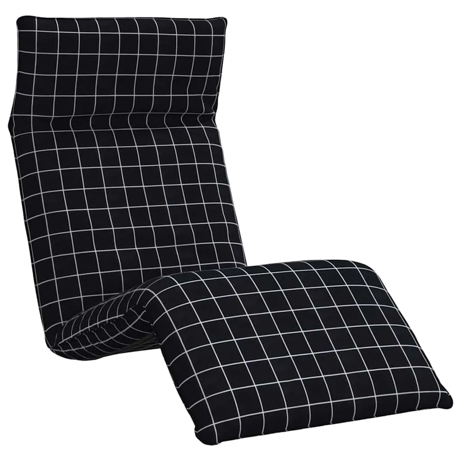 Transat pliant à carreaux noirs 175 x 54 x 8,5 cm tissu Oxford - 2