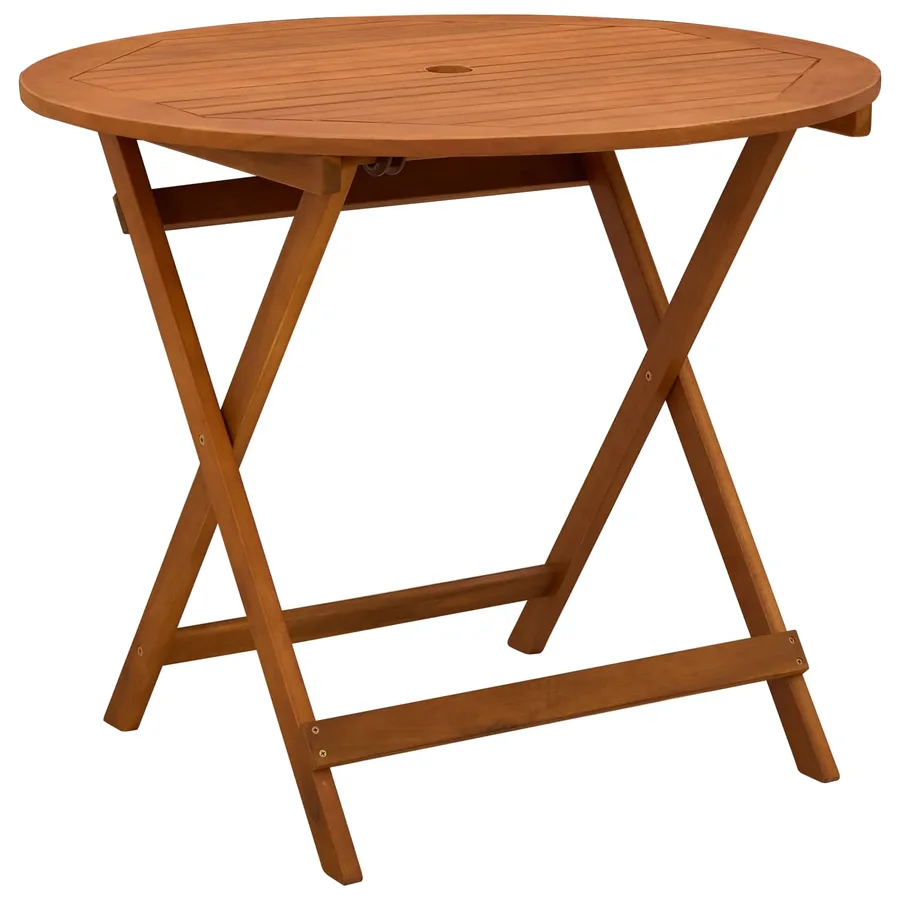Table de jardin pliante Marron Ø 90 x 75 cm - 2