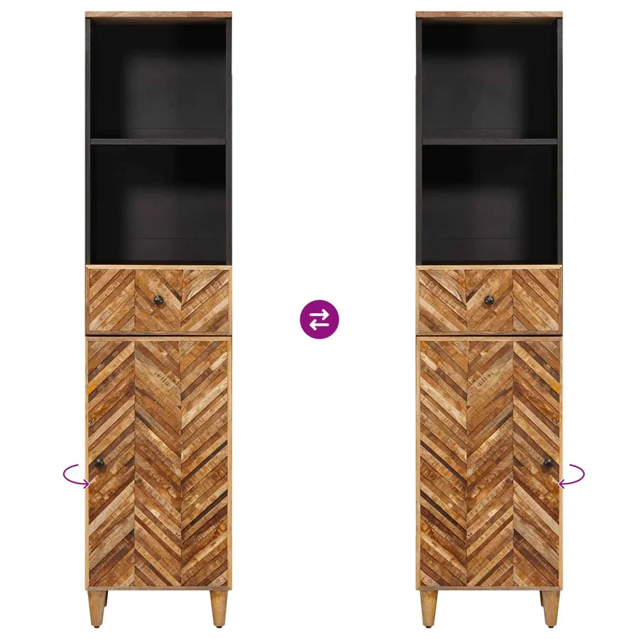 Cabinet de salle de bain avec tiroir Marron 38 x 33,5 x 160 cm - 10