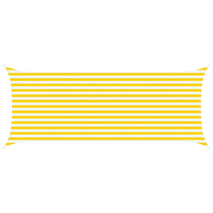 Voile d'ombre Jaune et blanc 5 x 2 m 100 % polyester Oxford - 2
