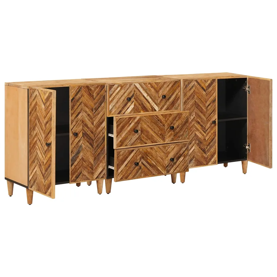 Armoires de rangement 3 pcs Marron 60 x 33,5 x 75 cm - 2