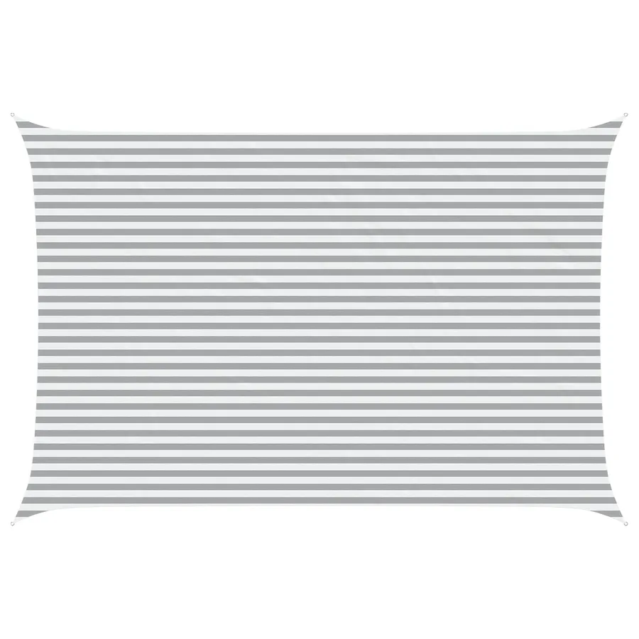Voile d'ombre Gris clair et blanc 6 x 4 m - 2