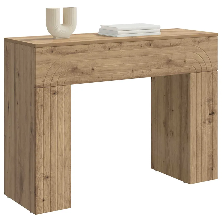 Table basse Chêne artisanal 102 x 35 x 75 cm Bois d'ingénierie - 3