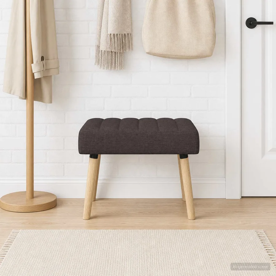Banc capitonné canal Marron foncé 60 x 40 x 45 cm Tissu - 4