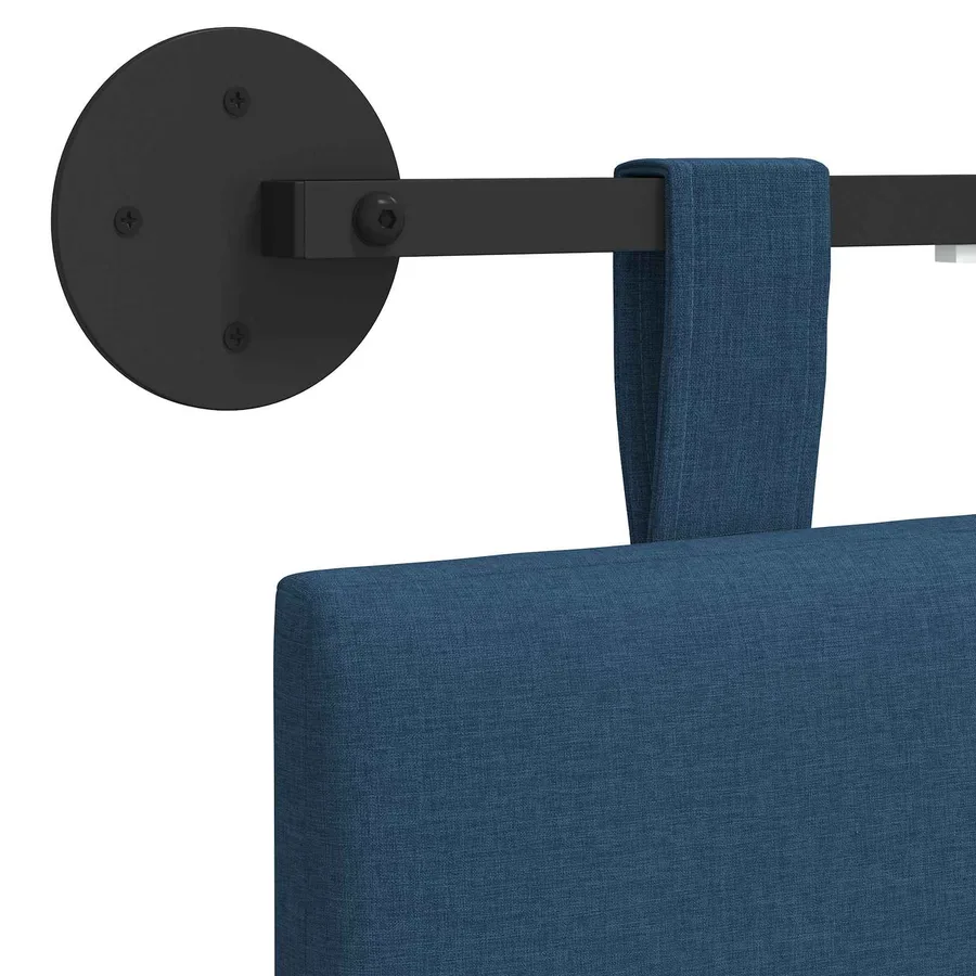 Tête de lit suspendue Avec lumière LED Bleu Tissu - 10